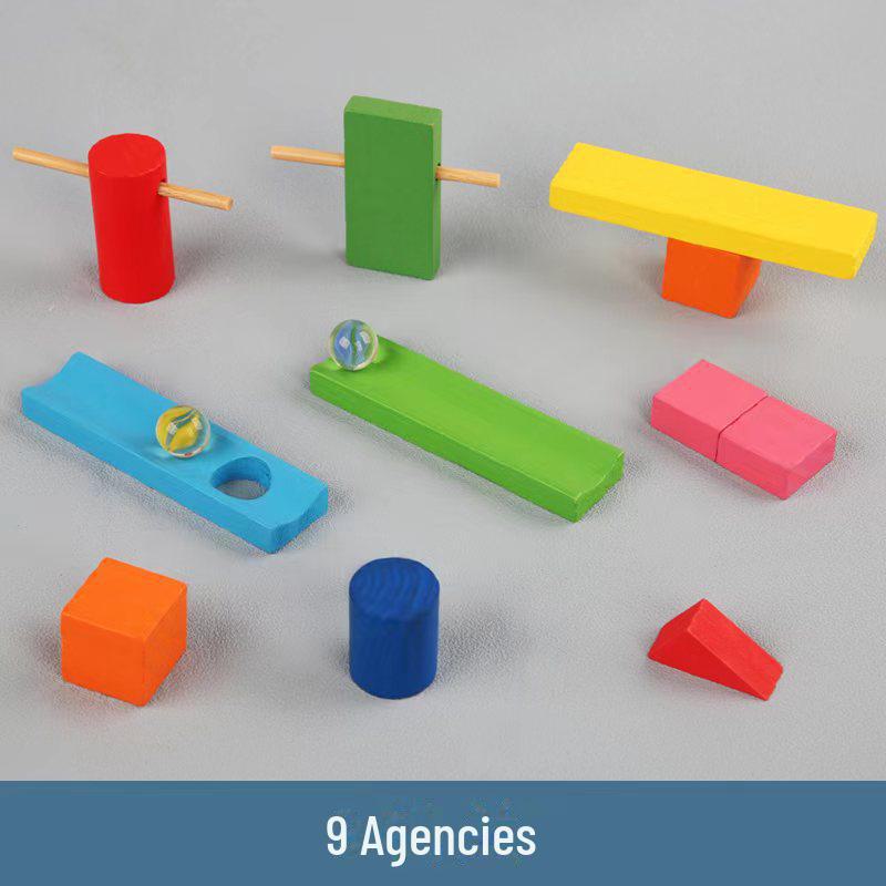 Eğitici Ahşap Domino Yapı Blokları Seti - Çocuklar için 120 Renkli Parça