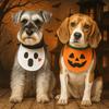 Lightweight Ghost Halloween Pet Bib Adjustable Comfortable To Wear Pumpkin Dog Scarf Knitted Soft Kitty Saliva Towel Gift