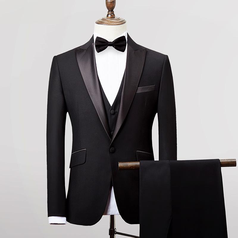 Men's Slim Fit Korean Tuxedo Suit for Wedding, Host, Photography