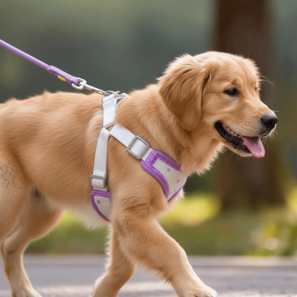 Cartoon Dog Double-Headed Leash Breathable Mesh Eggplant Storage Bag Puppy Vest Soft Padding Dog Chest Strap Pet Supplies