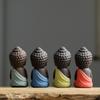 Tea Pet Ornaments Ceramic Little Monks Tea Pet Cute Chinese Style Monks Statue Exquisite Mini Monk Figurines Home