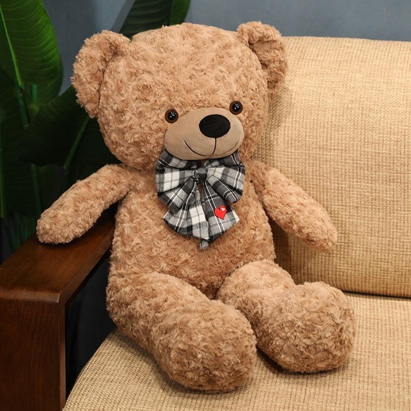 Large Bow Tie Teddy Bear Doll Plush Toy Big Bear Hug Bear Doll Girl Rag Doll Birthday Gift