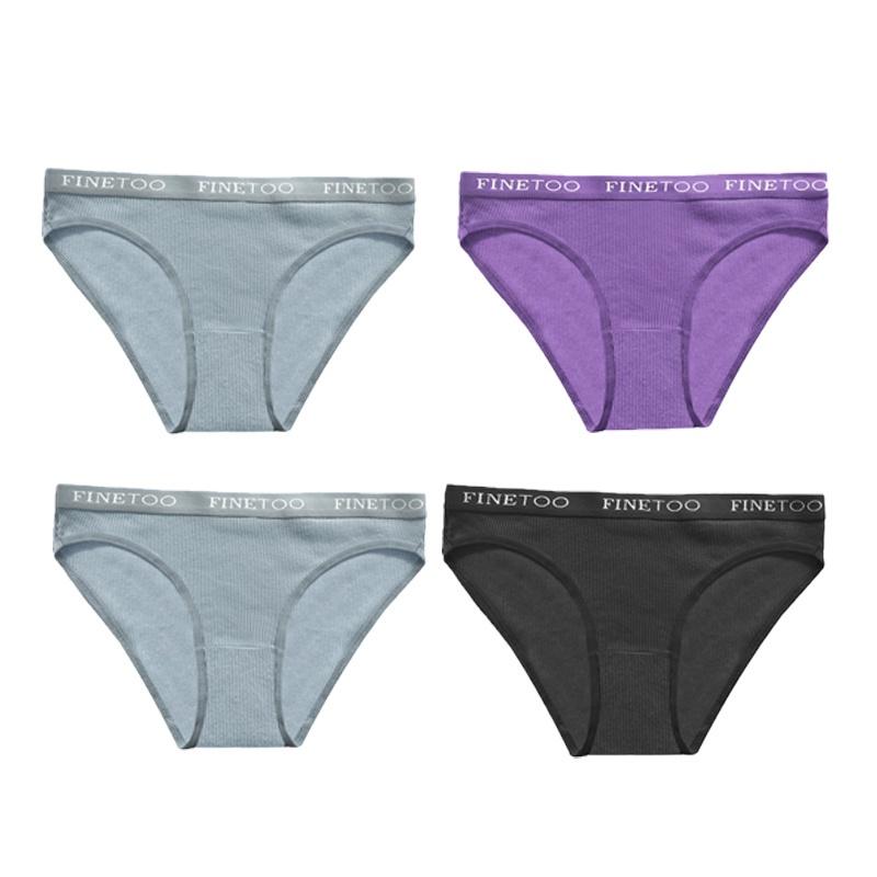 FINETOO 4Pcs/set Calcinhas Sem Costura Calcinhas Femininas Cuecas Cuecas Calcinhas de Cor Sólida Lingerie Íntima M-XL Quente