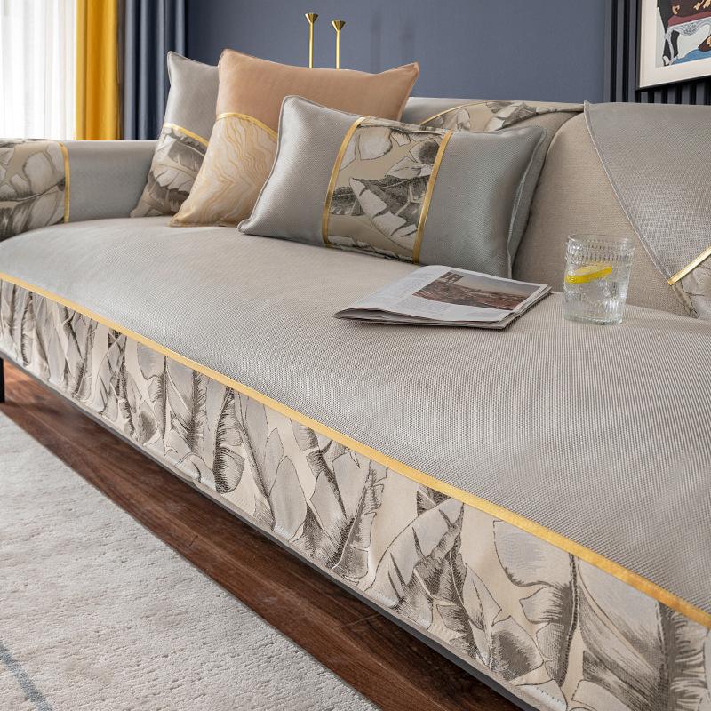 Ice Silk Sofa Cushion Summer Summer Mat Non-Slip Seat Cushions Leather Sofa Cover Summer Cool Pad Cold Feeling Seat Cushion Cover Towel
