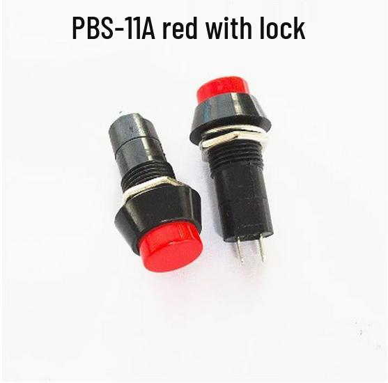 Round Self-Locking Self-Resetting Momentary Push Button Switch, 12MM, Red/Green