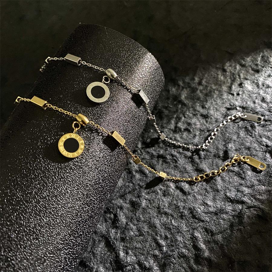 Four-leaf Clover Bracelet Titanium Steel Fashionable Roman Numeral Butterfly Bracelet