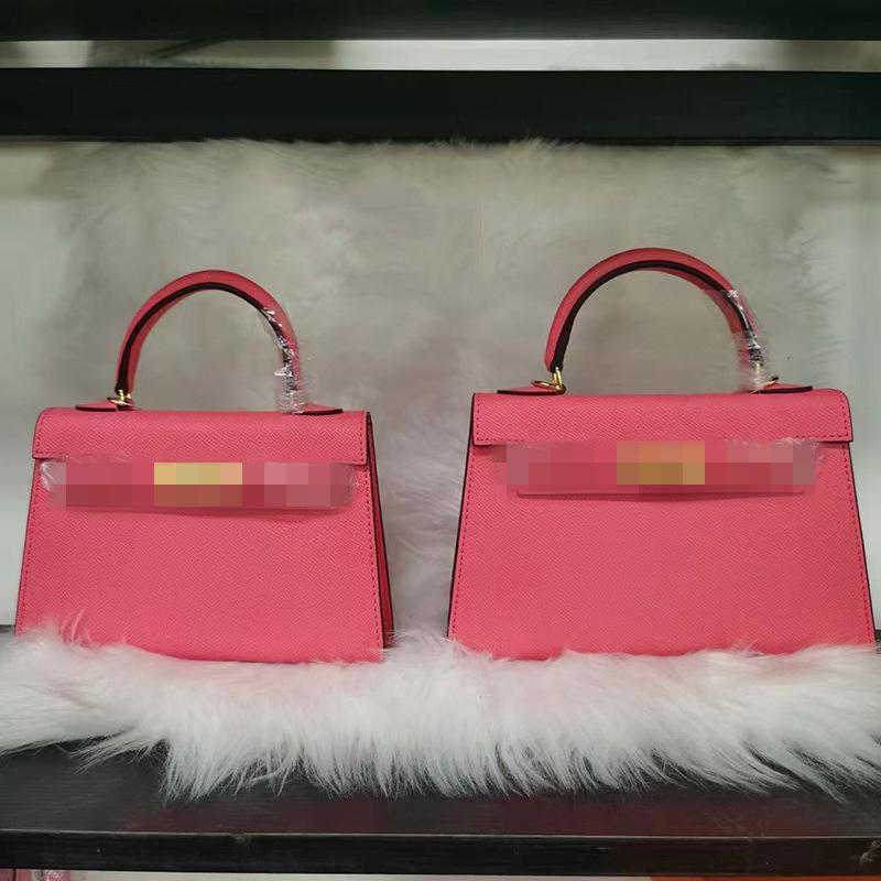 Second Generation Palm Print Cowhide Mini Small Keli Handbag 2025 New Bag Women's Commuter Versatile Shoulder Messenger Bag