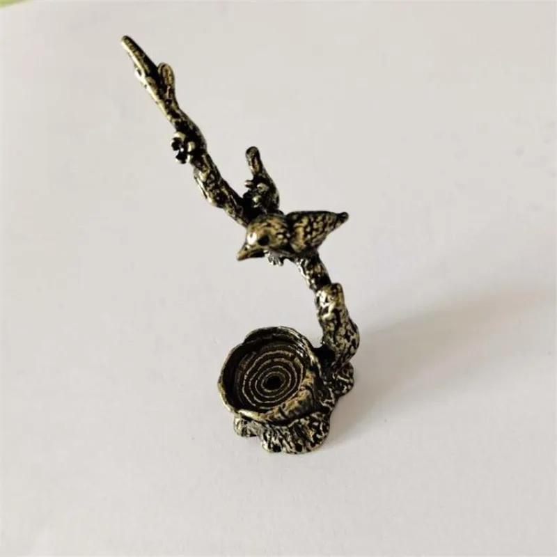 Creative Copper Magpie Plum Blossom Branch Jewelry Incense Burners Tree Stump Incense Burners Home Office Desk Decoration Crafts