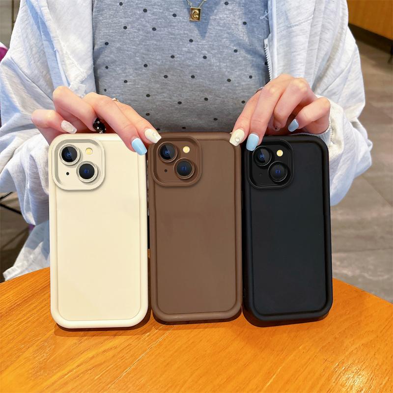 New Silicone Non-Slip Black Phone Case For iPhone 15 14 13 12 11 Pro Max 15 14 Plus Luxury Washable Phone Cases Shockproof Cover