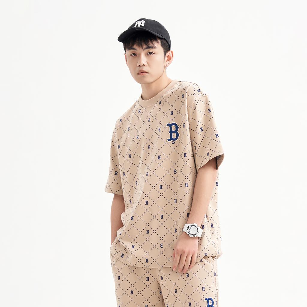 New MLB Set In Sleeve T Shirt Unisex Sandy Brown 3ATSM0533-43SAL