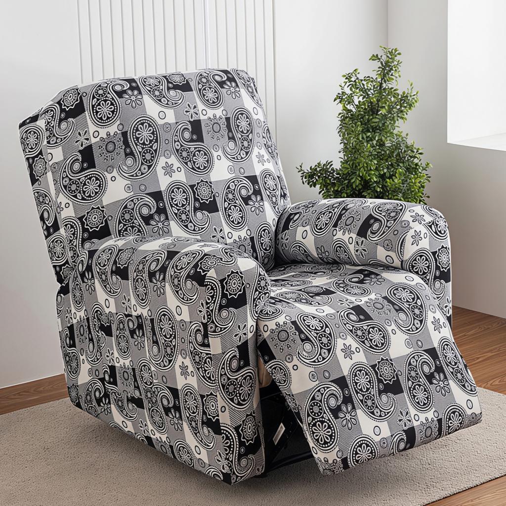Sesselbezüge mit Taschen, bedruckt, floral, dehnbar, Sessel-Sofabezüge, rutschfeste Möbelprotektoren