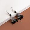 Retro Baroque Court Style Tassel Earrings with Colorful Gem Inlays