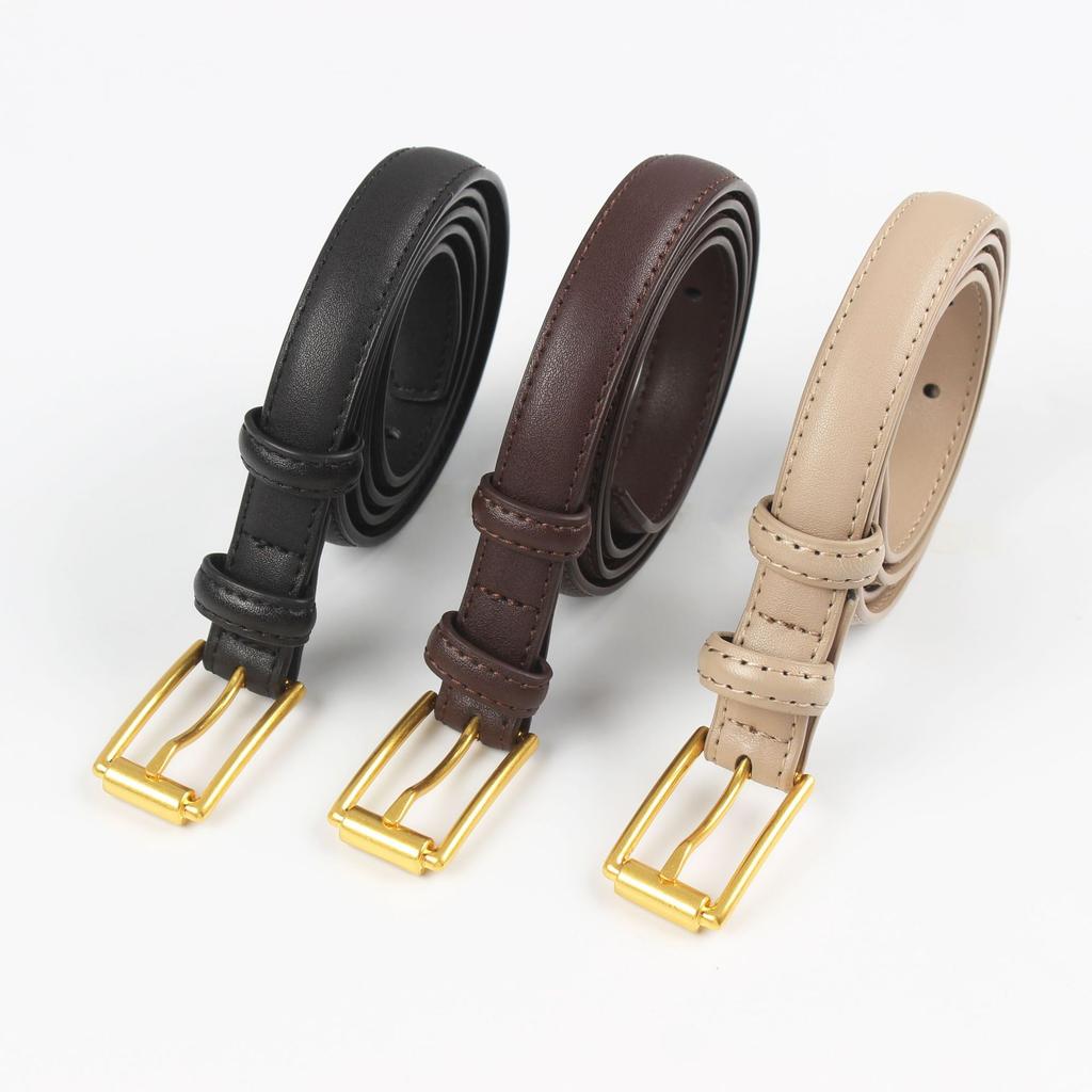 Women'S Leather Thin Belt Decorative Shirt Waist Seal With Dress Suit Waist (2Cm 8 Colors Optional)