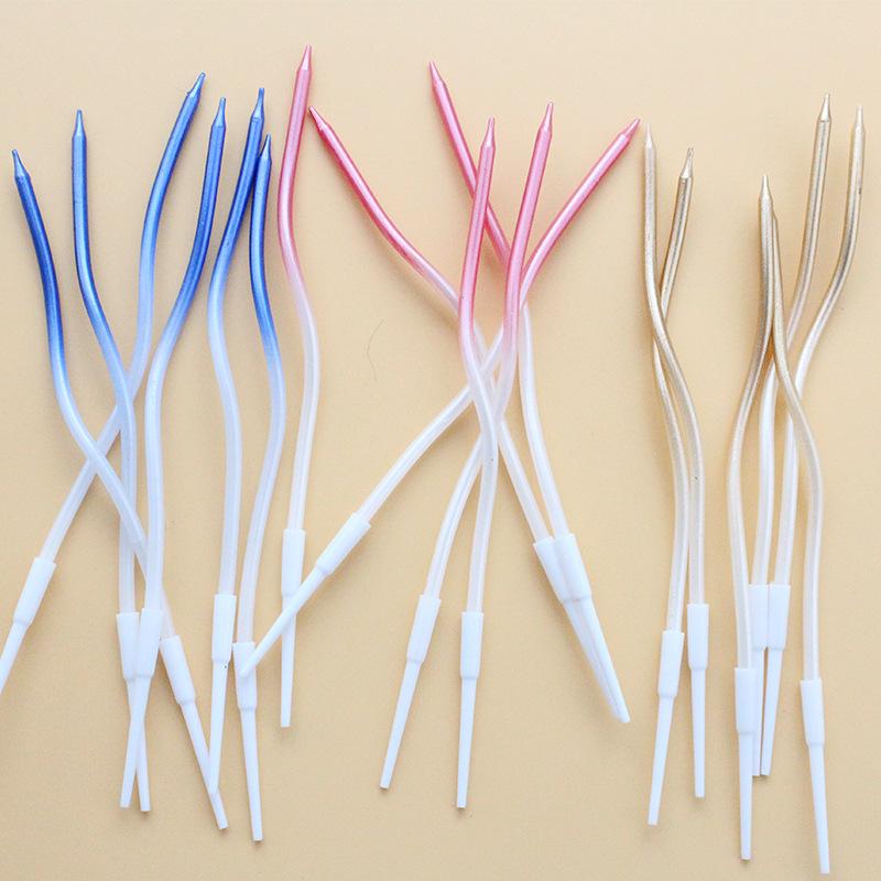 Birthday Cake Curve Gradient Candles Creative Party Party Box Set of 6 Curved Baking Decoration Candles
