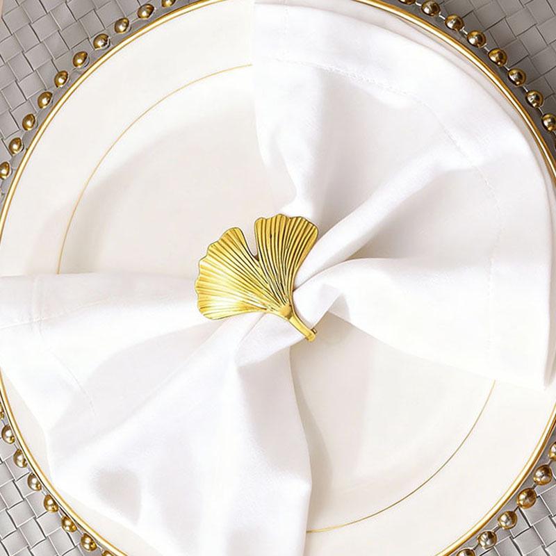 Creative Metal Ginkgo Leaf Napkin Ring for Hotel & Restaurant Decor
