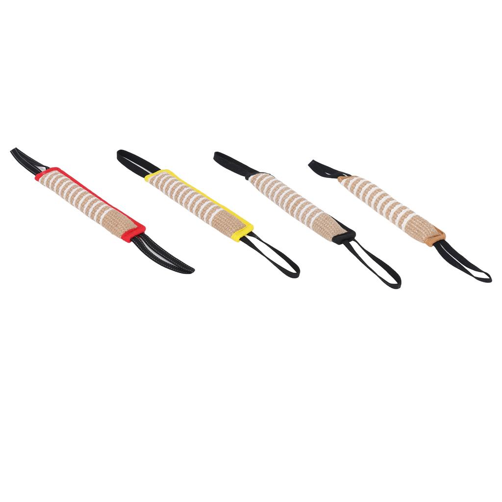 Dog Bite Pillow Tear Resistant Linen Interactive Puppy Training Tug Toy with Reflective Handle for M