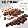 100-1000 peças 15x7mm Contas Ovais de Madeira Tingidas Marrom Coco, Contas Espaçadoras Soltas de Madeira Natural para Fazer Joias e Artesanato DIY