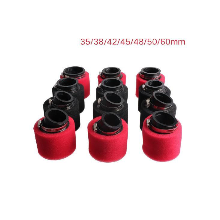 1Pc Black/Red Dual Foam Air Filter 35mm 38mm 42mm 45mm 48mm 50mm Universal Cleaner for Moped Scooter Off-road Bike Parts Air Filters 7