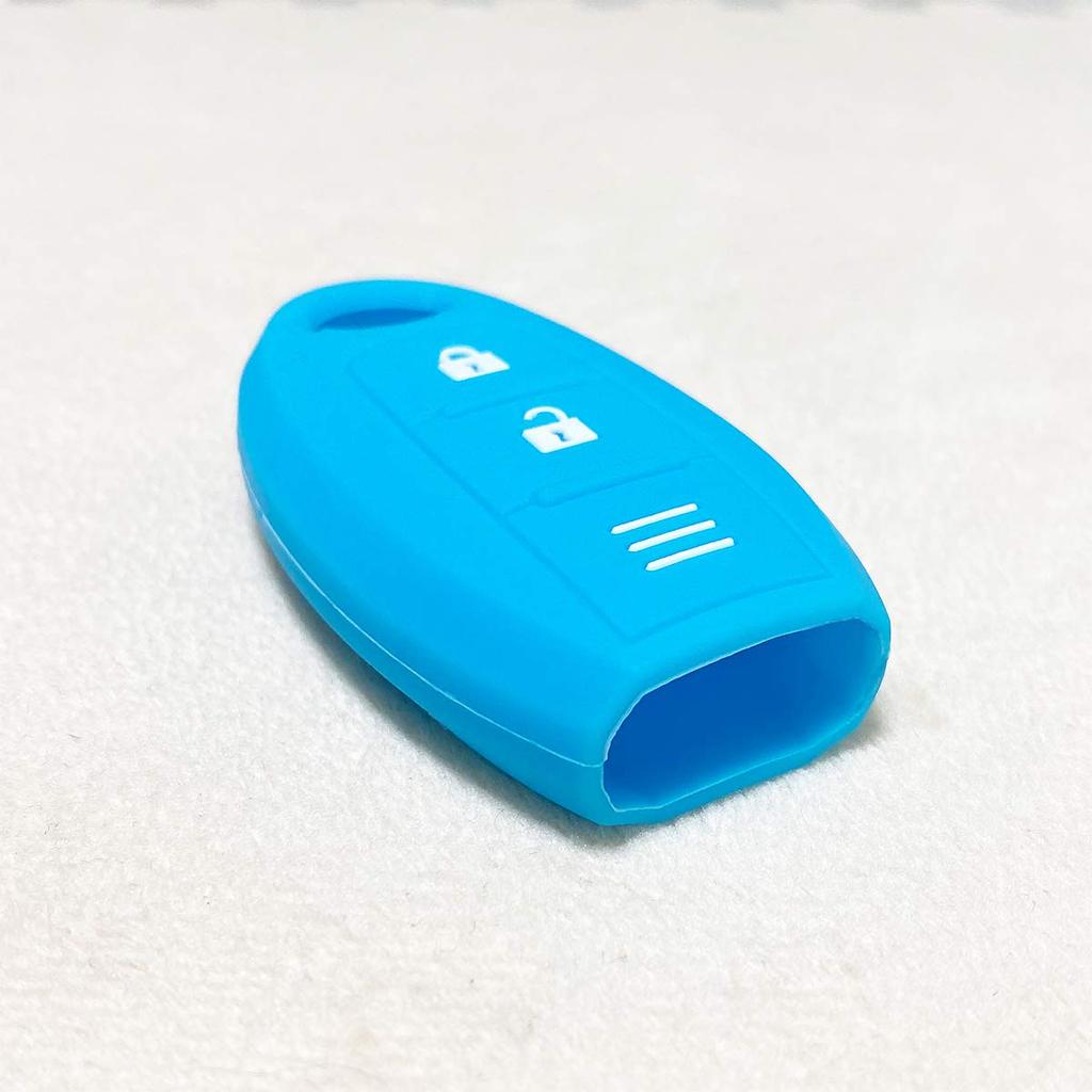 [IKT] Silicone Cover for Nissan Car Intelligent Key 2 Buttons Sky Blue / Notebook