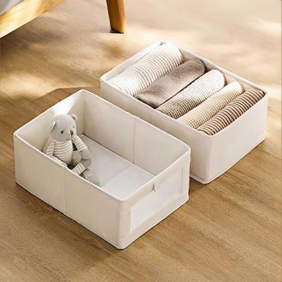 Boîte de Rangement Pliable Grande Capacité en Coton et Lin - Organisateur de Garde-Robe Style Japonais