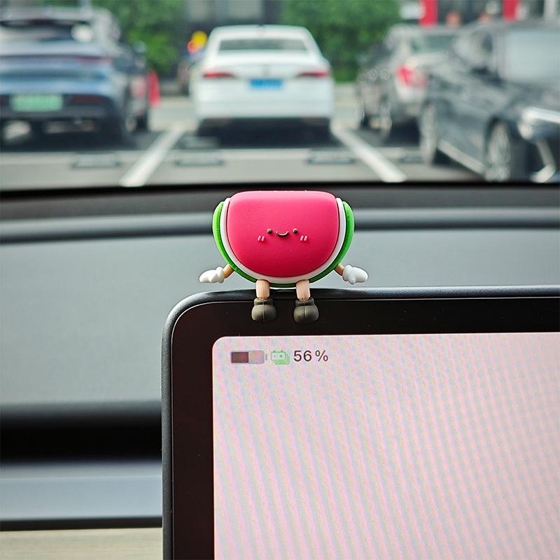 

2025 Car Interior Decor: Funny Decompression Fruit Doll Ornament