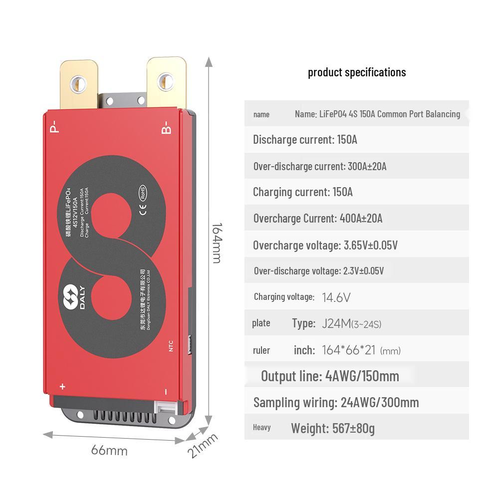 Dali BMS Battery Protection Board 3S-24S 150A/200A with Temperature Control for Tricycle Energy Storage