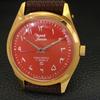 VINTAGE HMT JANATA HAND-WINDING INDIAN MENS RED COLOR DIAL WATCH A702083-5 R208-a702083