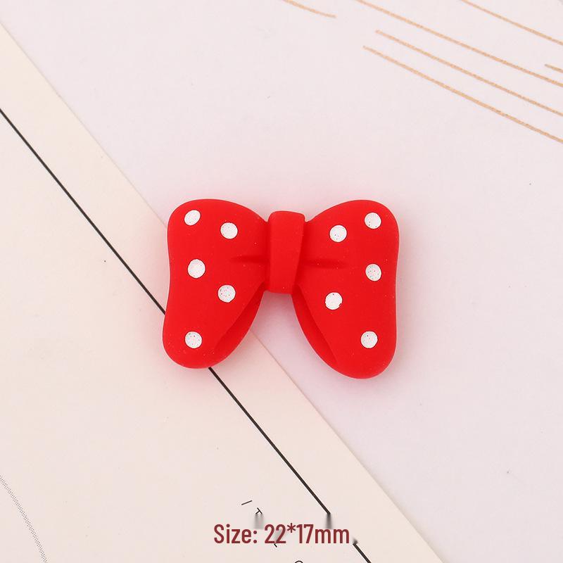 DIY Cartoon Polka Dot Bow Tie Resin Ornament for Phone Case, Hair Clip, and Storage Box