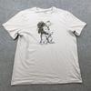 J Crew Shirt Mens Large Beige Hiking Bear Backpack Graphic Tee Outdoors Camping