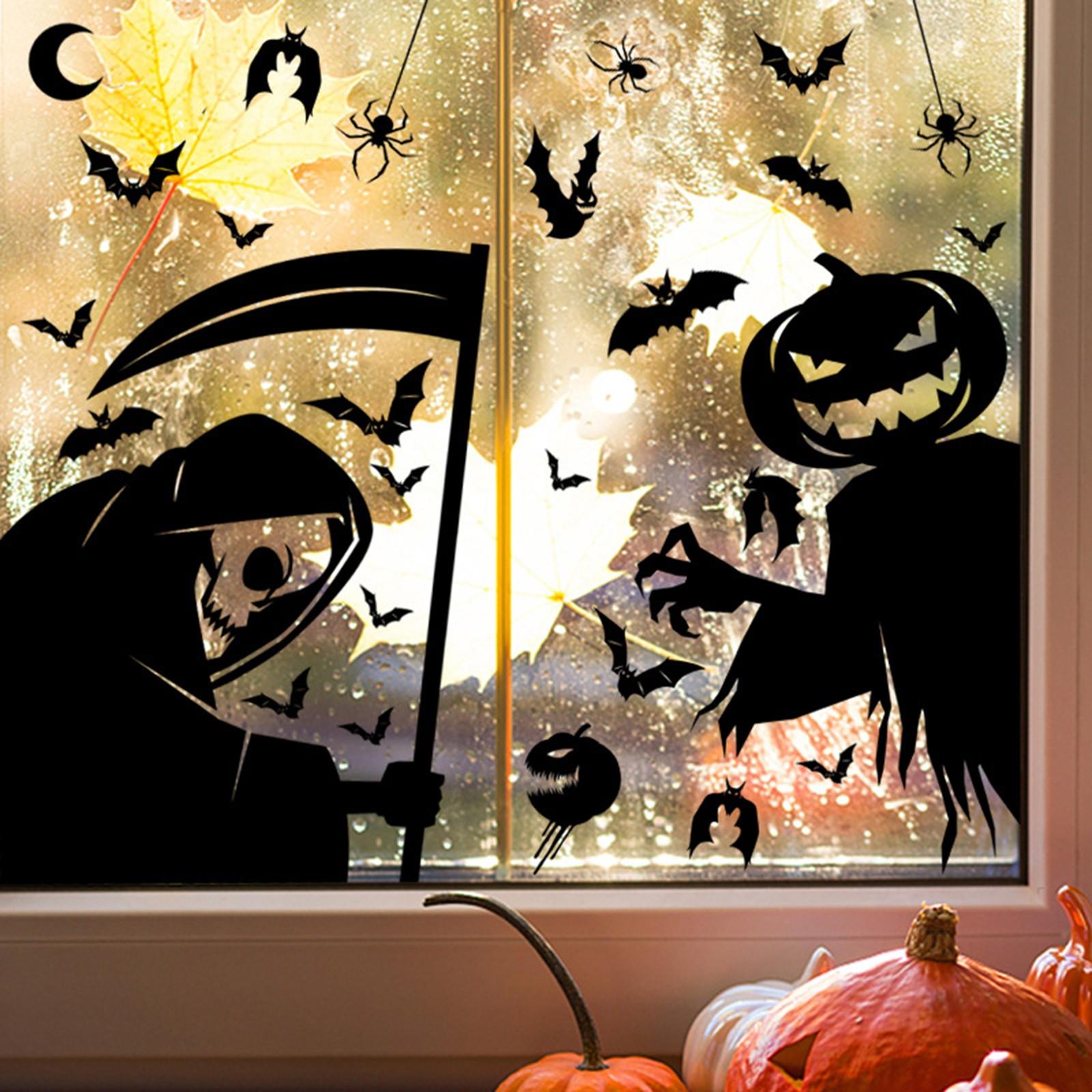 

Хэллоуин Гигантский Призрак Наклейка на окно Призрак Ведьма Смерть Хэллоуин Украшения для вечеринки Статическая наклейка One Size