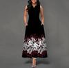 Women Summer Sleeveless V Neck Printed Maxi Dress