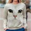 Kawaii Animal Cute Cat Floral 3D Print Sweatshirts Women Streetwear Oversized Pullovers Tops Woman Clothing