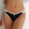 CINOON Women's Sexy Low-Rise Briefs Lace Patchwork Seamless Underwear Ice Silk Quick-Dry Body-Hugging Briefs