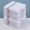 1-10pcs Kitchen Tea Towels Plaid Rags Grid Towel Cotton Stripes Checkered Kitchen Towels Dining Room Supplies