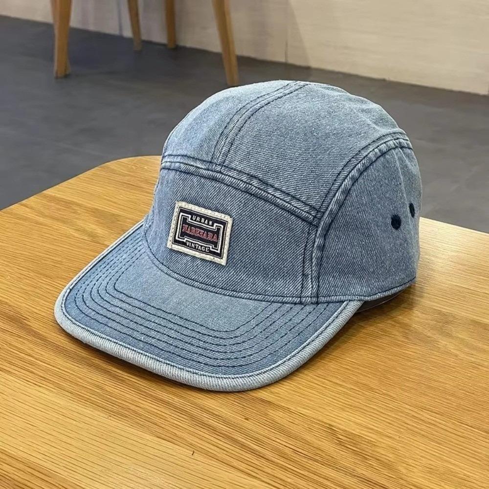 Casual Versatile Denim Cap Vintage Style Adjustable Snapback Cap Flat Brim Baseball Caps Unisex