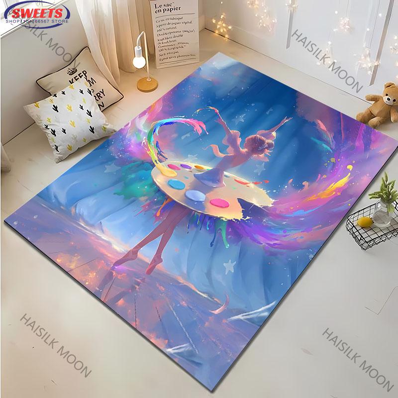 

Colorful Dance Art Ballet Carpet Suitable for Bedroom, Living Room, Children s Room, Dance Studio, Comfortable Durable Mat 40x60cm