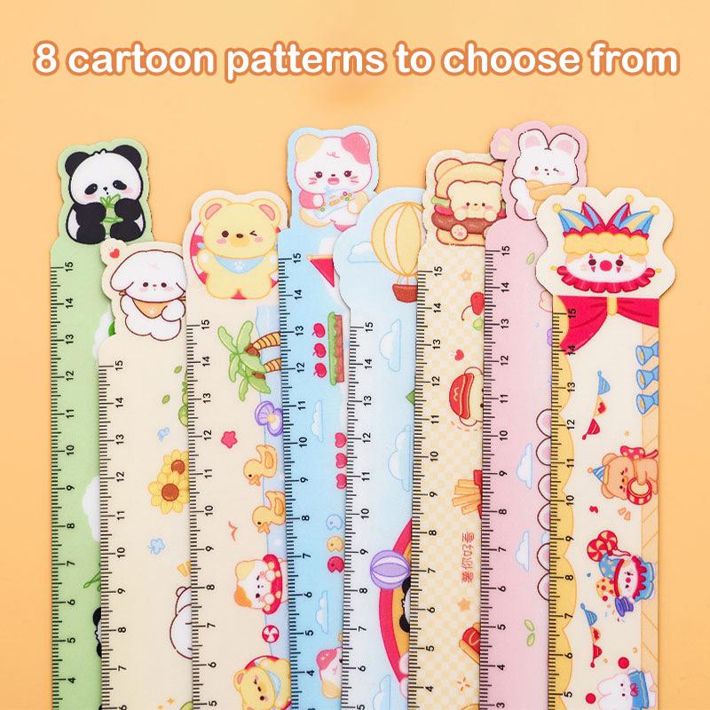 Funny Cartoon Animal Ruler School Supplies Cute 15Cm Drawing Tool Kawaii Stationery Rules Multi Functional Magnetic Soft Rules