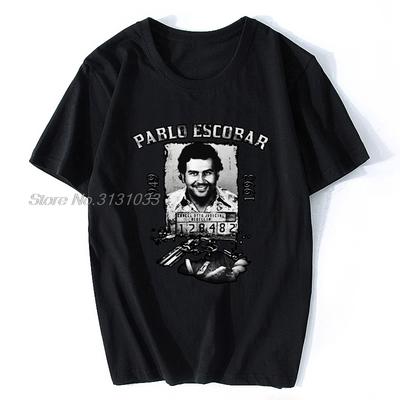 Bawełniany T-shirt Męski T-shirt Pablo Escobar El Patron Del Man Casualowy bawełniany T-shirt Harajuku Streetwear Oversize