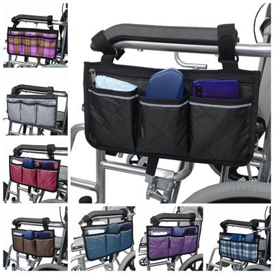 Multi-pocketed Pocket Organizer Armrest Pouch Storage Bag Wheelchair Side Bag