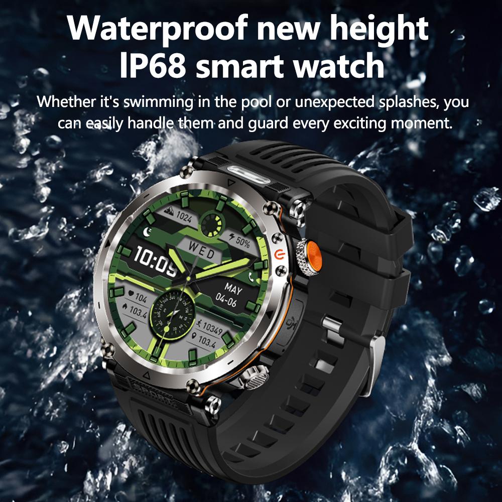 NEW 600mAh Large Battery Outdoor Smartwatch For Men 1.7-Inch Full Screen Sport mode IP68 Waterproof BT Call Smart Watch