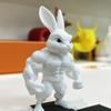 3D Printed Muscle Bunnies Figurine Muscular Rabbit Statue Animal Sculpture Decorative Ornament Collectibles Home Decors