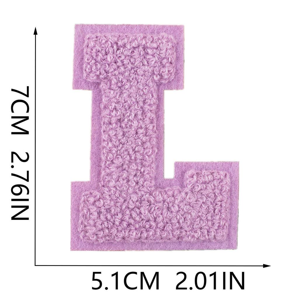 Xiao Tian Colorful 7cm Chenille A-Z Alphabet Embroidered Cloth Patch for Bags