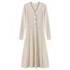 Women's V-Neck A-Line Sweater Dress: Elegant Slimming Knit for Autumn/Winter 2026
