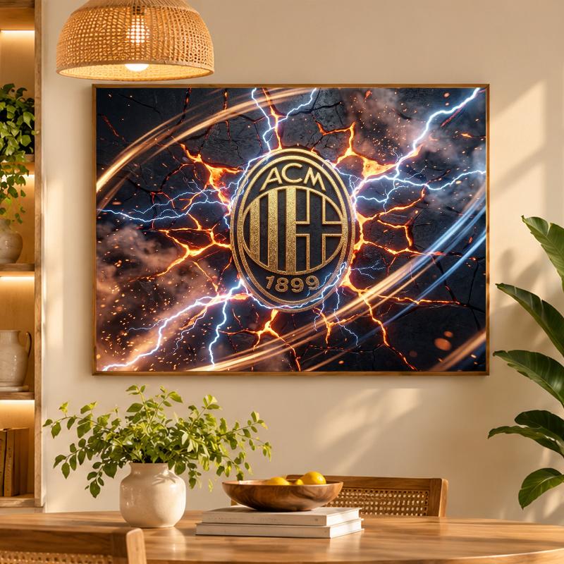 5D Diamond Painting AC Milan DIY Full Drill Diamond Art Kit Home Decoration