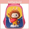 Labubu Cartoon Pattern Oxford Fabric Student Backpack With Cushion Shoulder Straps For School Use