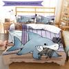 3pcs Jeff the Land Shark5 Pattern Bedding Set Duvet Cover Set Includes Duvet Cover &pillowcases, Perfect All Season Bedroom Decoration & Gift