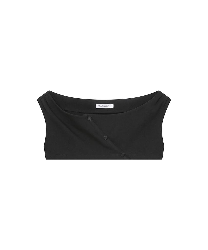 MISEKI SEOUL Micro Cardigan Layered Top Black