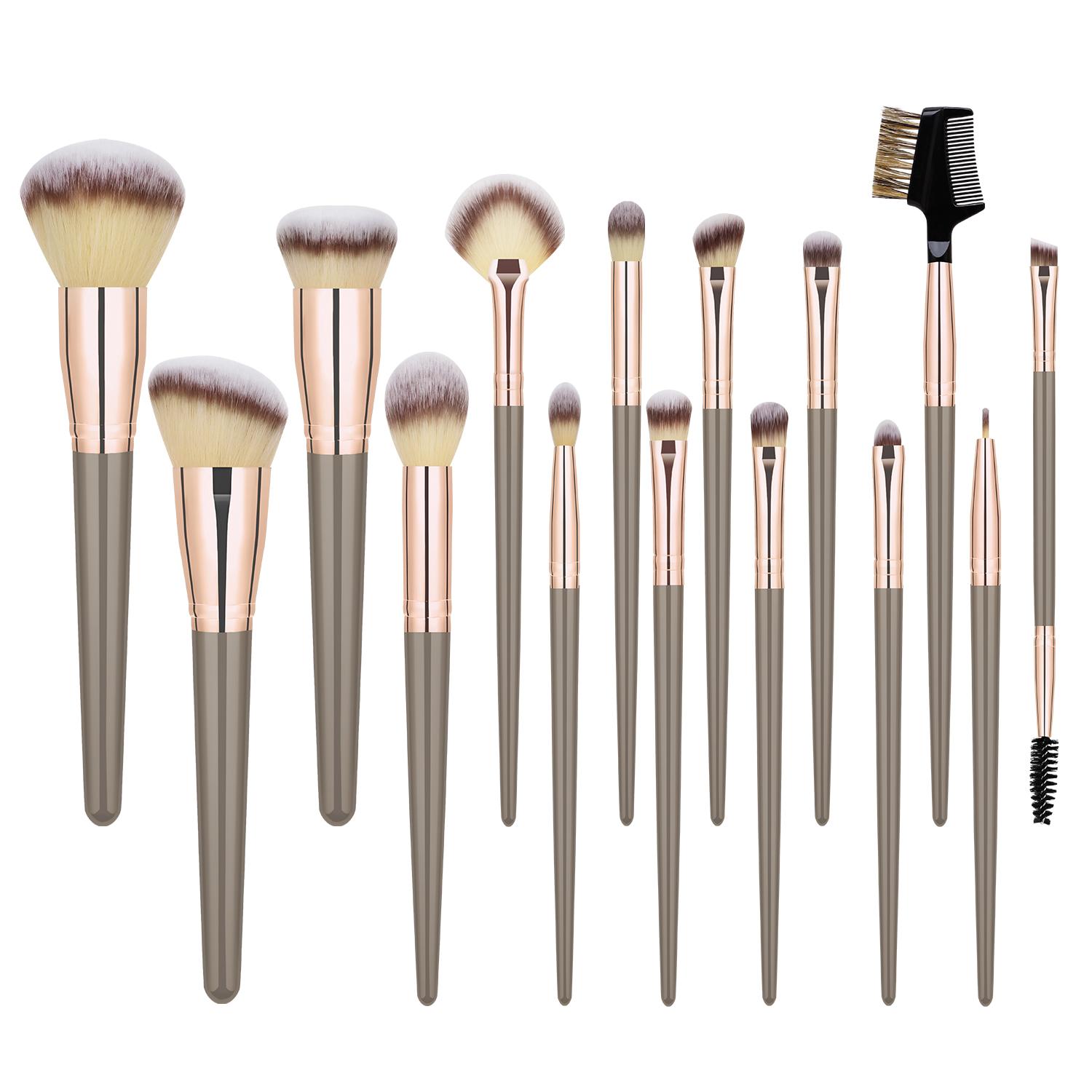 Ready to Ship Best Selling Cheap Good Quality No Logo Beauty Makeup Brush 15 Pieces Set regular size