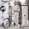 SHANSHAN Men's Pure Linen Stand Collar Shirt & Pants Set