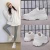 Autumn New Dad Shoes Platform Sneakers Female Korean Version Ulzzang Harajuku Height-increasing Students, White Shoes